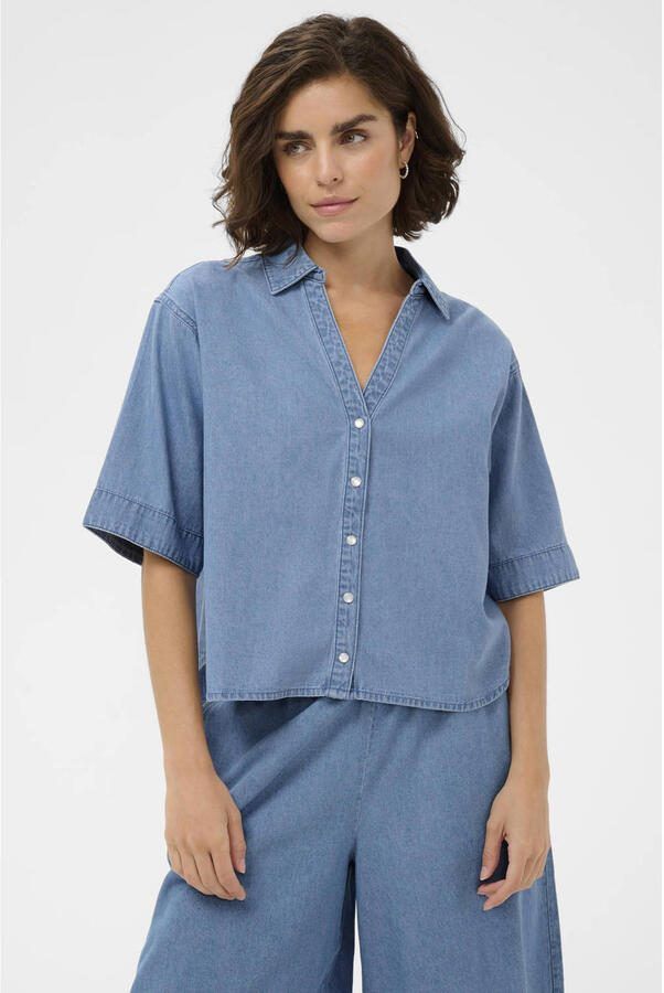 Kaffe top medium blue denim