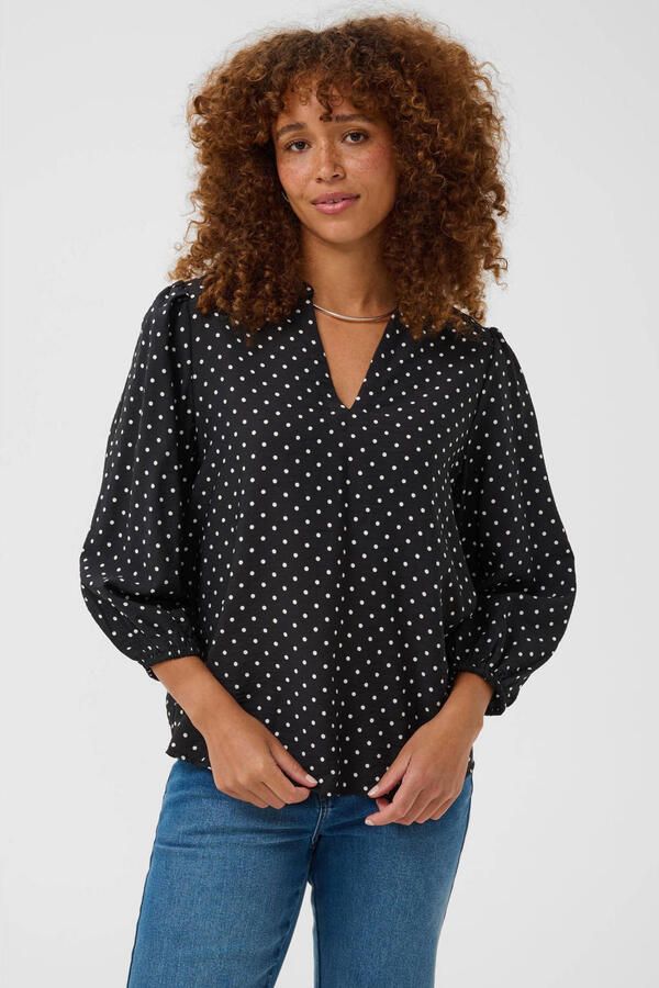Kaffe top met stippen zwart - Foto 3