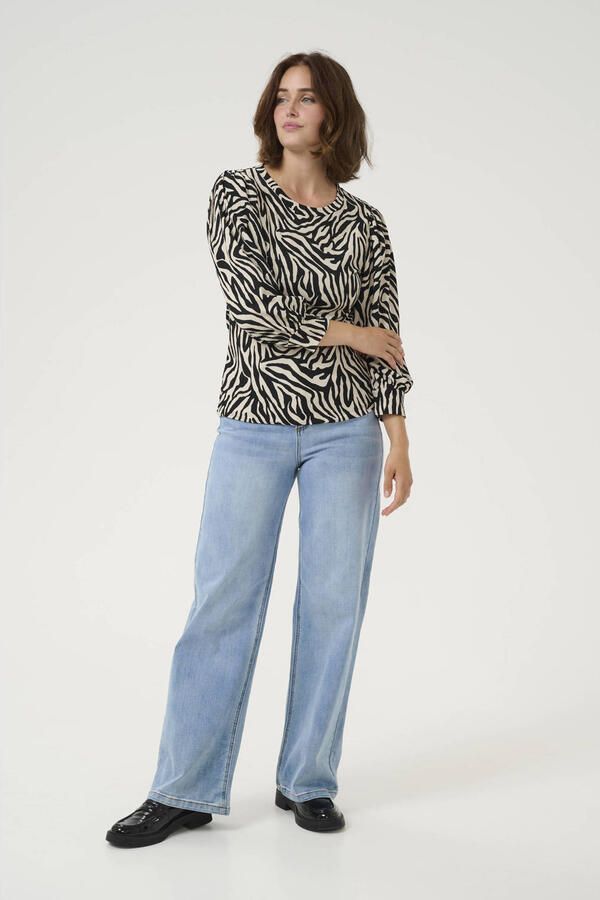 Kaffe Moonstruck Black Graphic Tee Top Black Dames - Foto 2