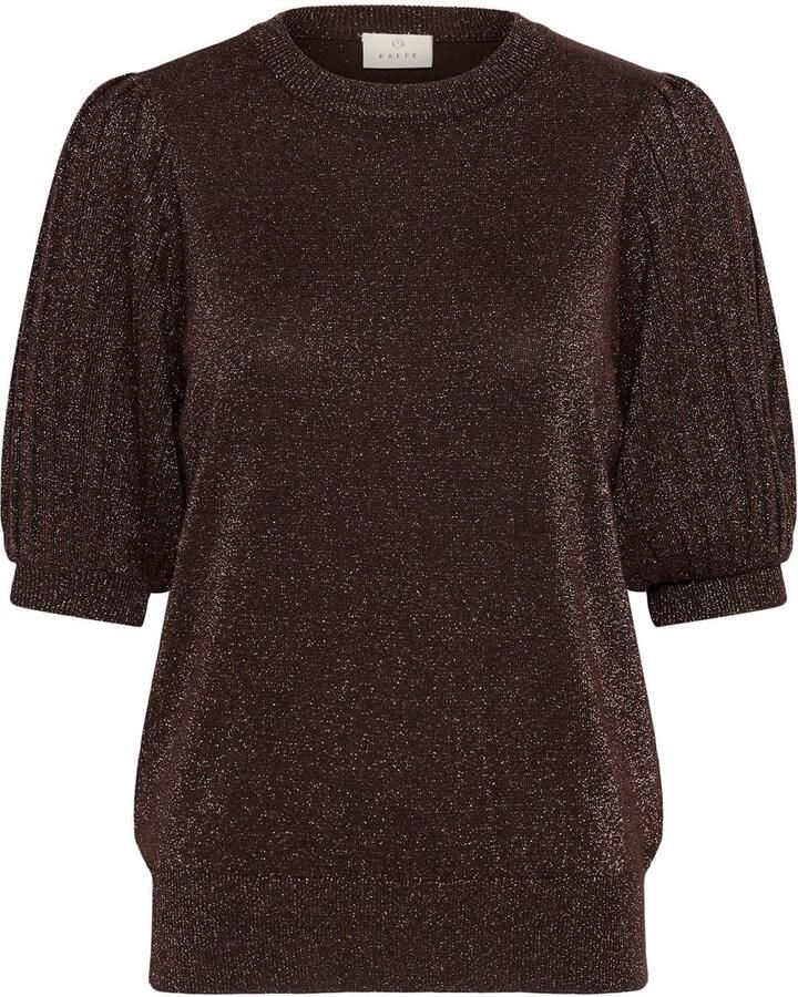 Kaffe viscose trui met glitters bruin - Foto 2