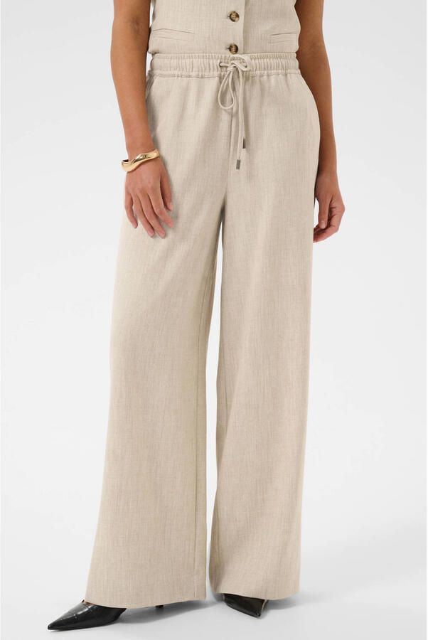 Kaffe wide leg broek zand