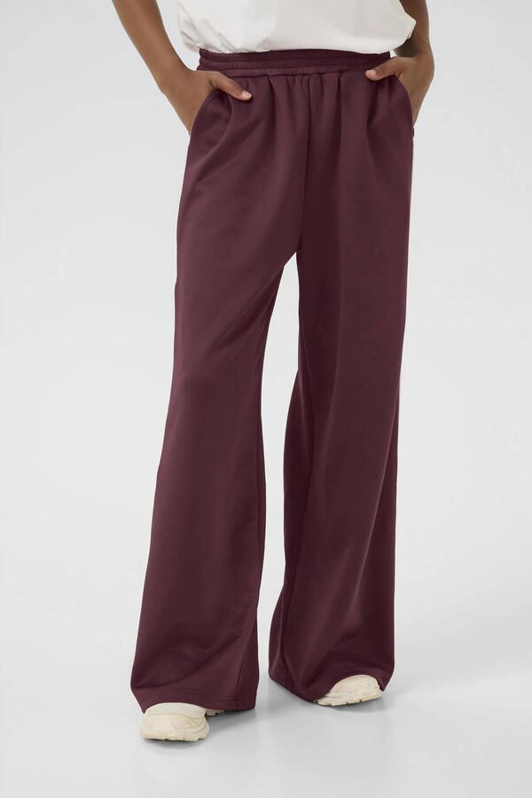 Kaffe wide leg high waist broek donkerrood