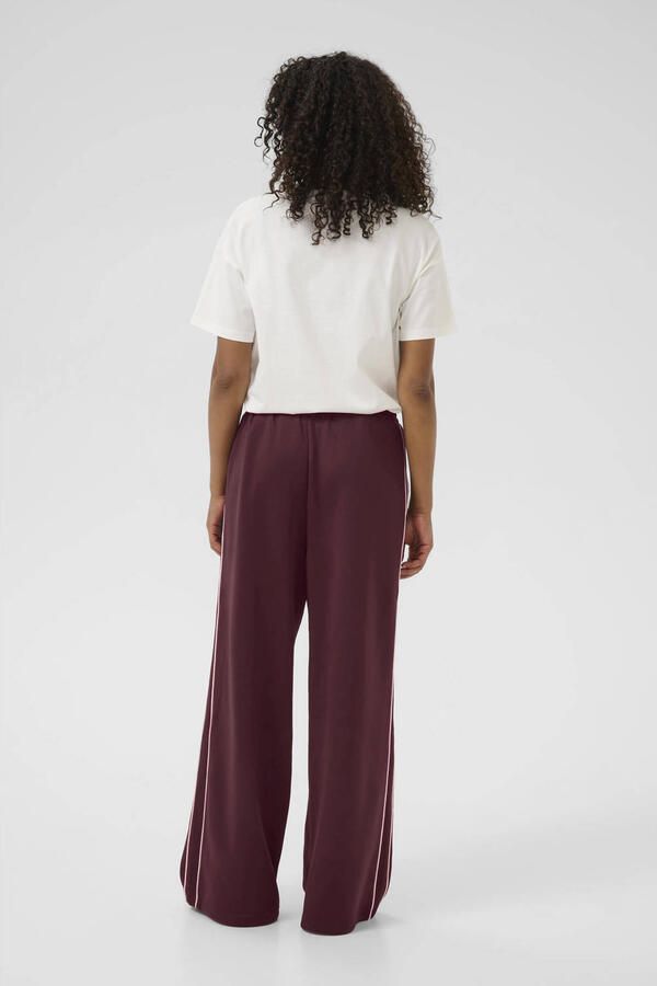 Kaffe wide leg high waist broek donkerrood - Foto 3