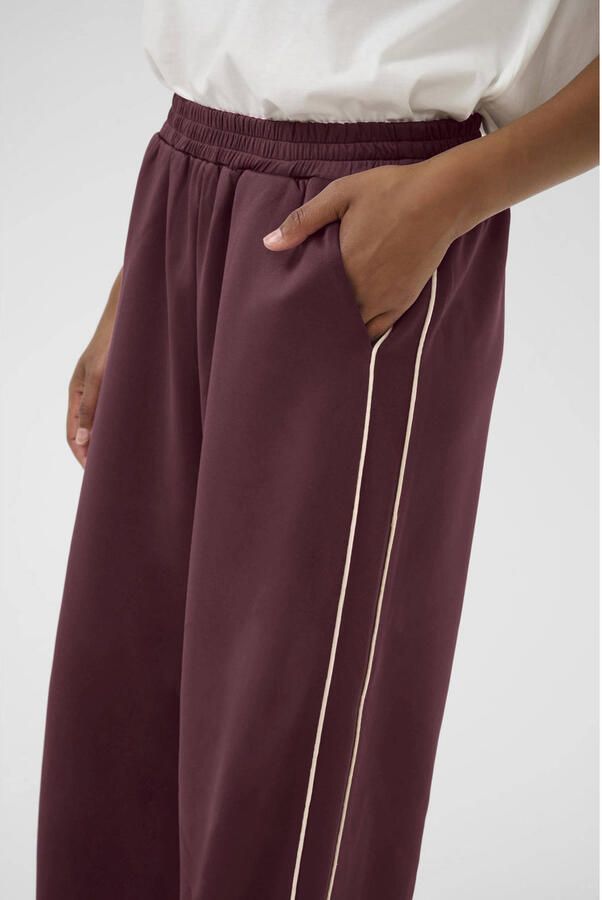 Kaffe wide leg high waist broek donkerrood - Foto 2