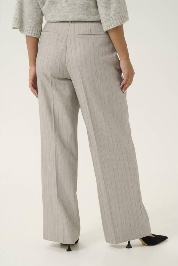 Kaffe Grijze Gestreepte Wijde Pijp Broek Gray Dames - Foto 3