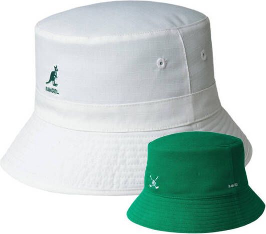 Kangol reversible bucket hat Golf met logo groen wit
