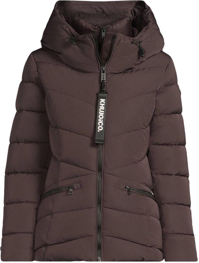 Khujo Gewatteerd jack met capuchon en labeldetail model 'HERSCH2'