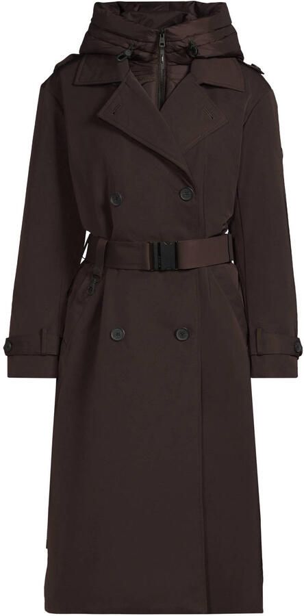 Khujo winterjas met ceintuur bruin