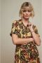 King Louie blousejurk Olive Dress Parra met all over print en ceintuur groen zwart oranje - Thumbnail 1