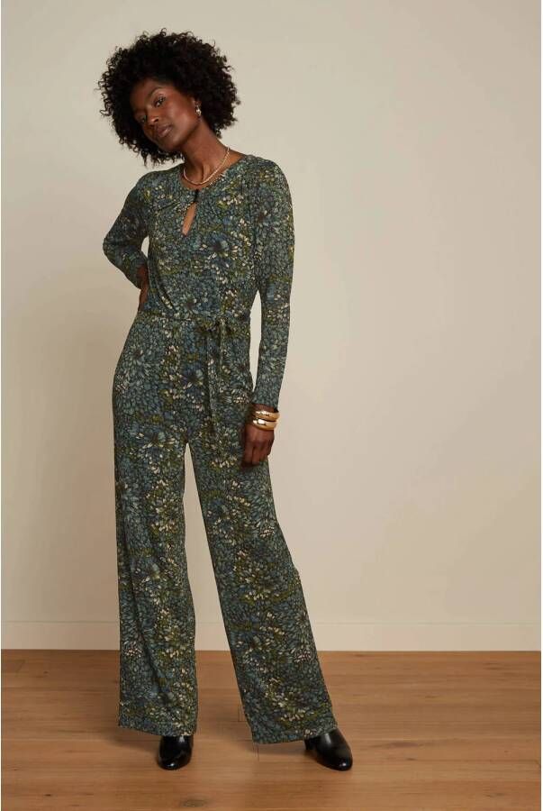 King Louie gebloemde jumpsuit Glam groen