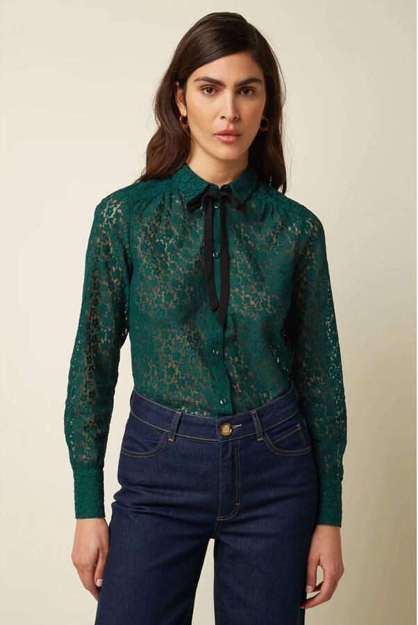 King Louie blouse donkergroen