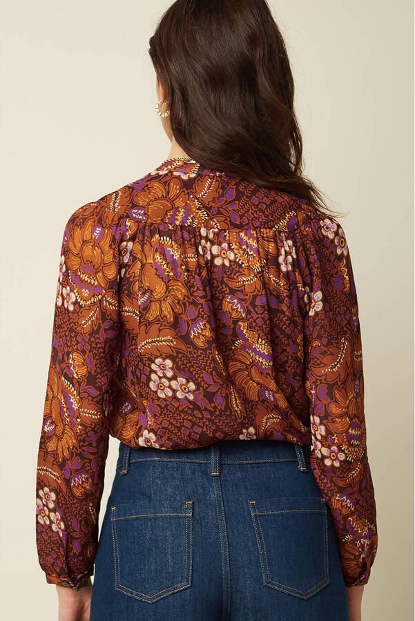King Louie blouse met print bruin - Foto 2