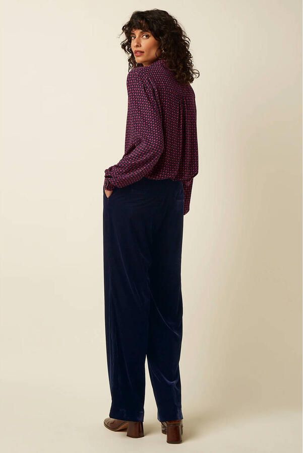 King Louie blouse met print donkerblauw - Foto 3