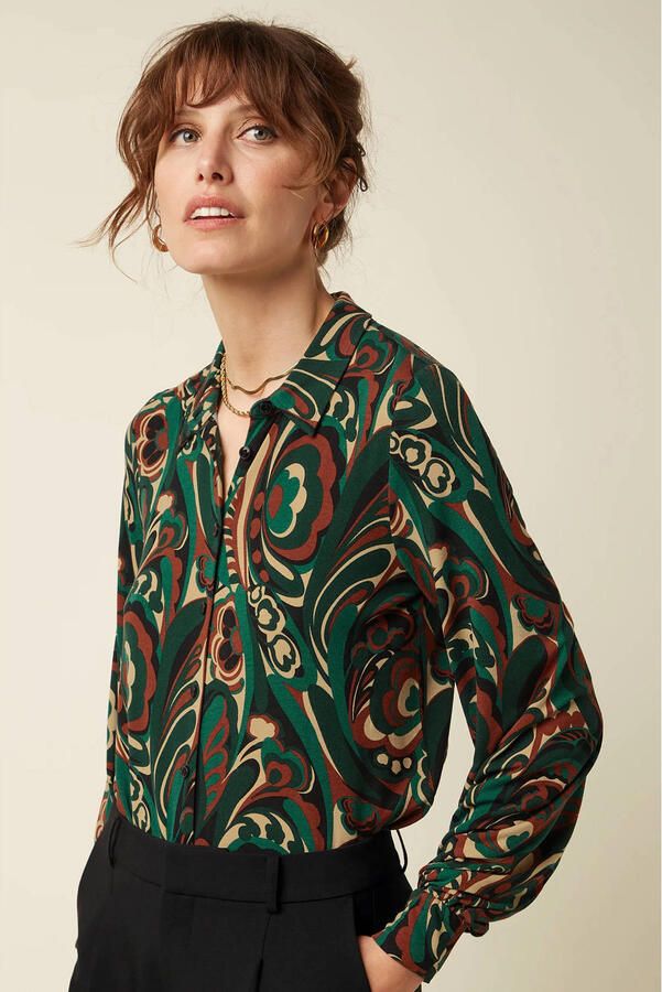 King Louie blouse met print groen - Foto 2