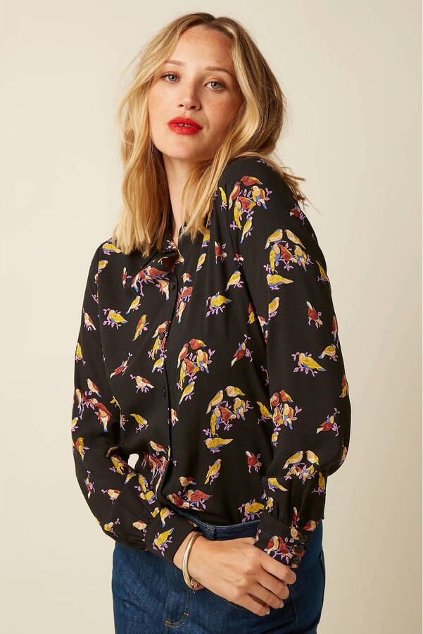 King Louie blouse met print zwart - Foto 3