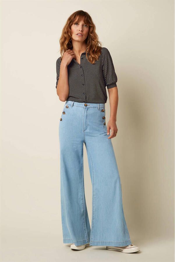 King Louie blouse met stippen zwart