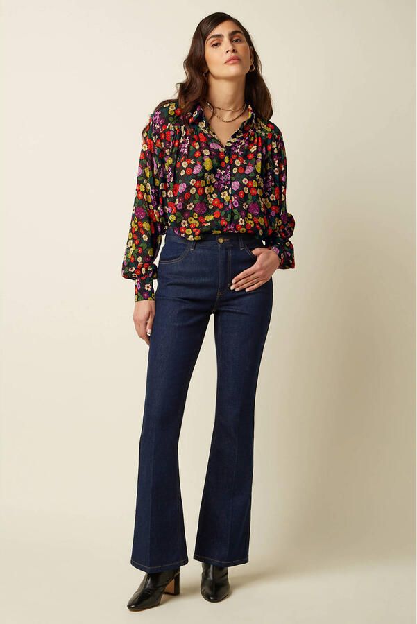 King Louie gebloemde blouse zwart