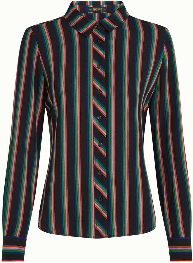 King Louie gestreepte blouse zwart