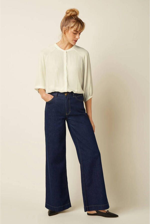 King Louie high waist flared jeans donkerblauw
