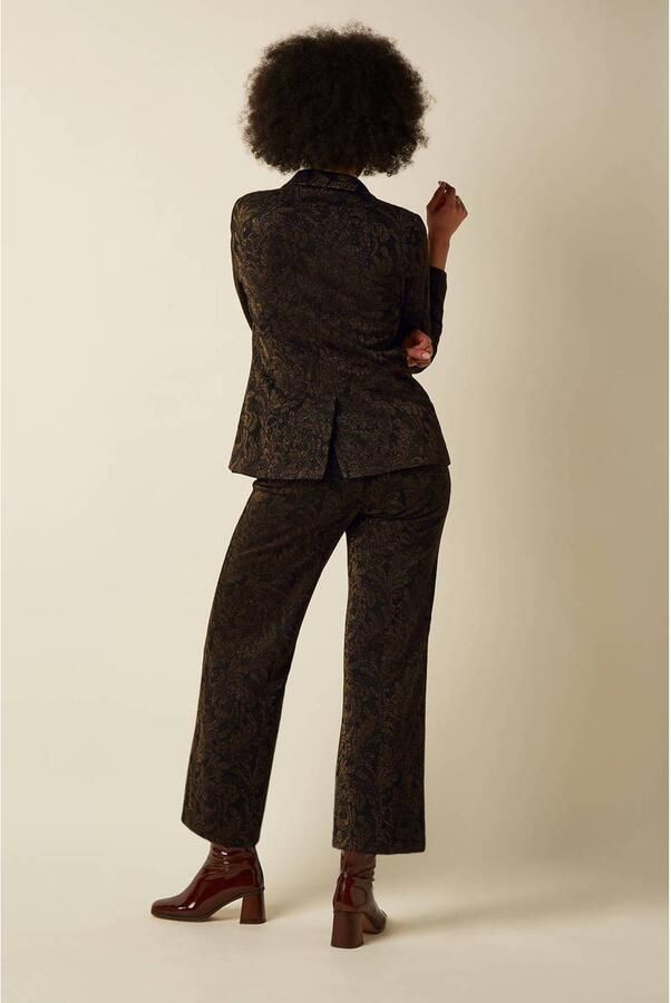 King Louie straight leg broek met glitters en print zwart - Foto 2