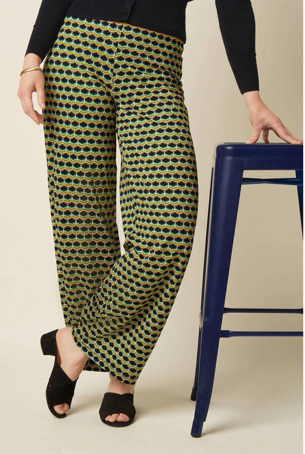 King Louie wide leg high waist casual broek geel