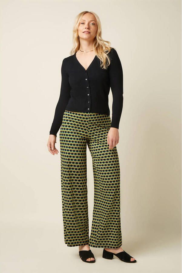 King Louie wide leg high waist casual broek geel - Foto 2