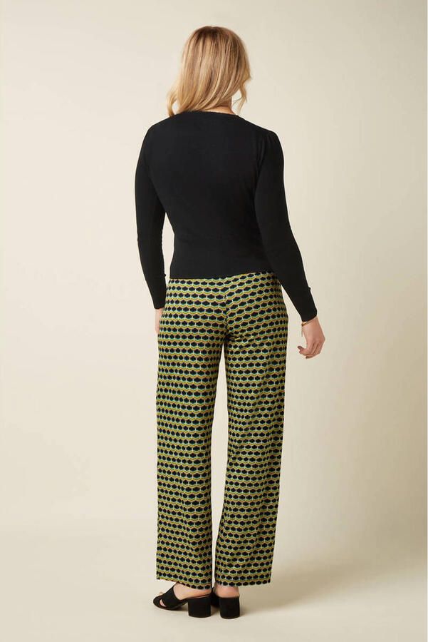 King Louie wide leg high waist casual broek geel - Foto 3