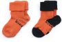 KipKep blijf-sokken 0-12 maanden set van 2 roest zwart Oranje Katoen 6-12 mnd - Thumbnail 1