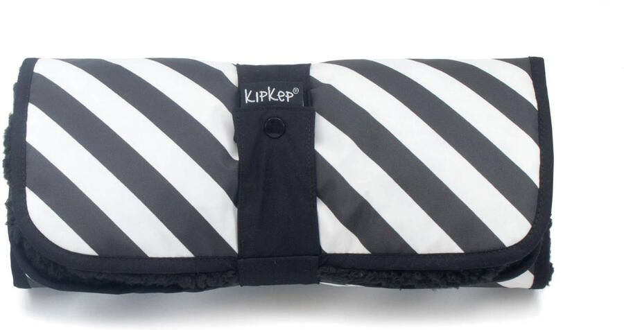 KipKep Napper verschoonmatje Black Stripes Zwart All over print