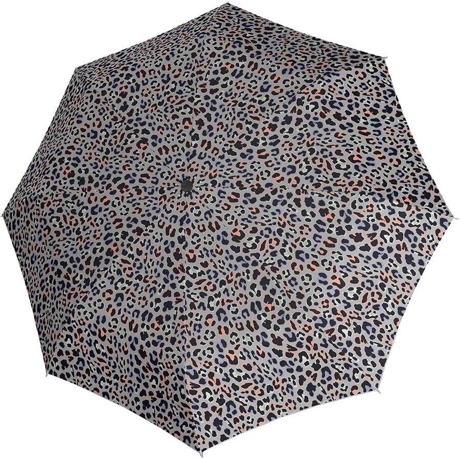 Knirps paraplu A.200 Medium met panterprint bruin