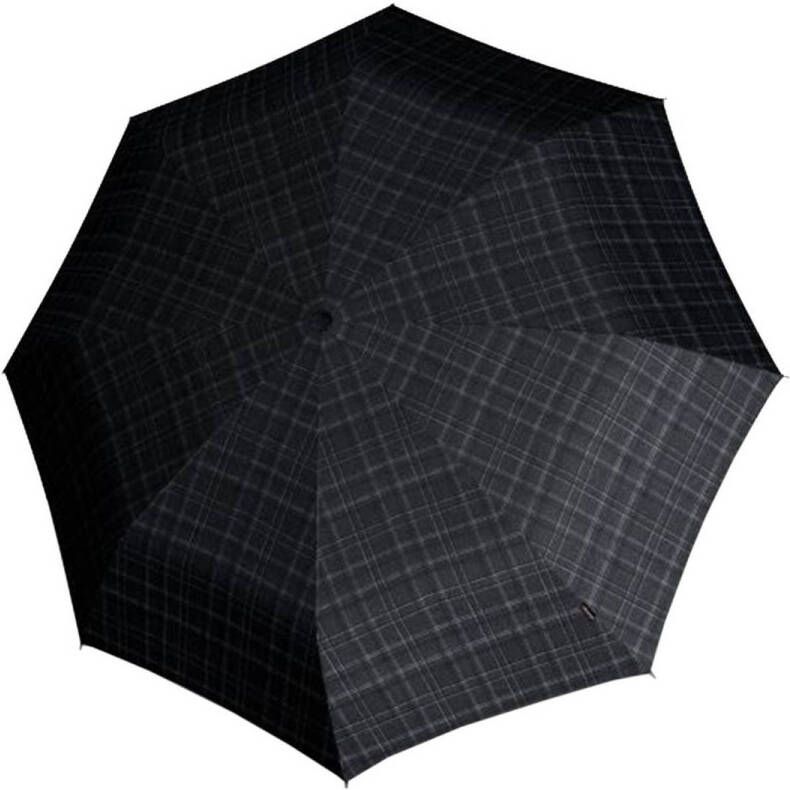Knirps geruite paraplu T-200 Medium Duomatic zwart