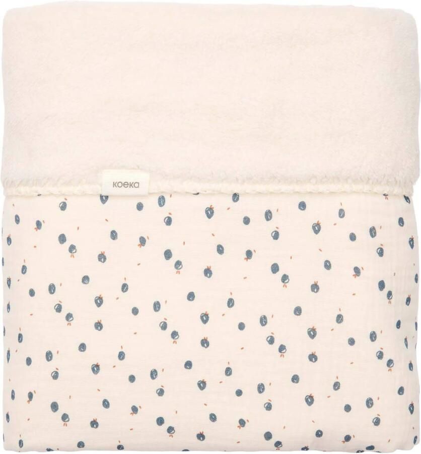 Koeka ledikantdeken Lugo offwhite blauw