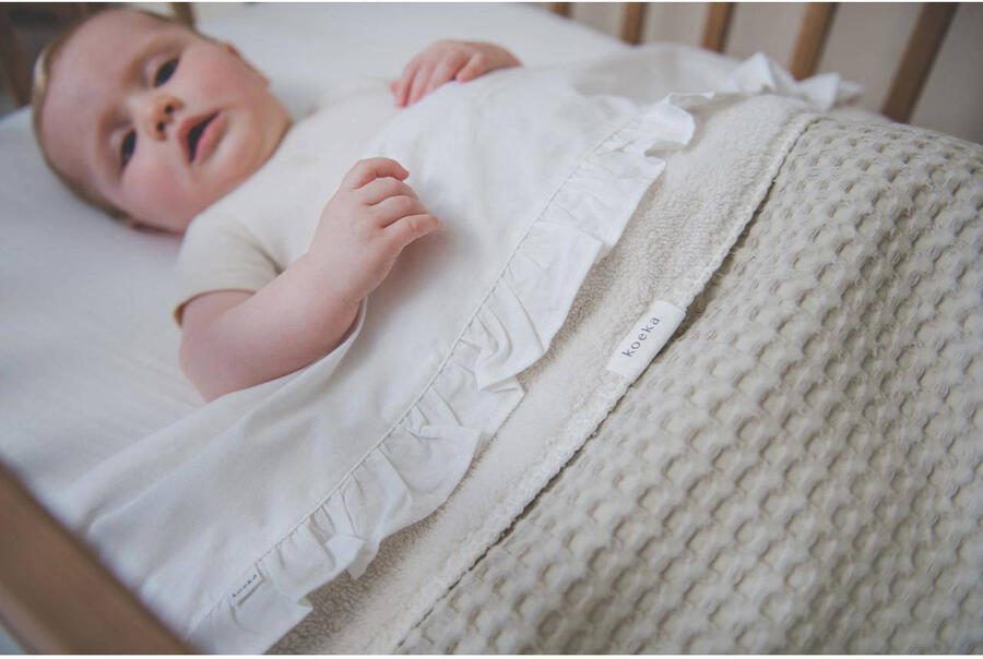Koeka Ruffle baby ledikantlaken 110x140 cm off white - Foto 2