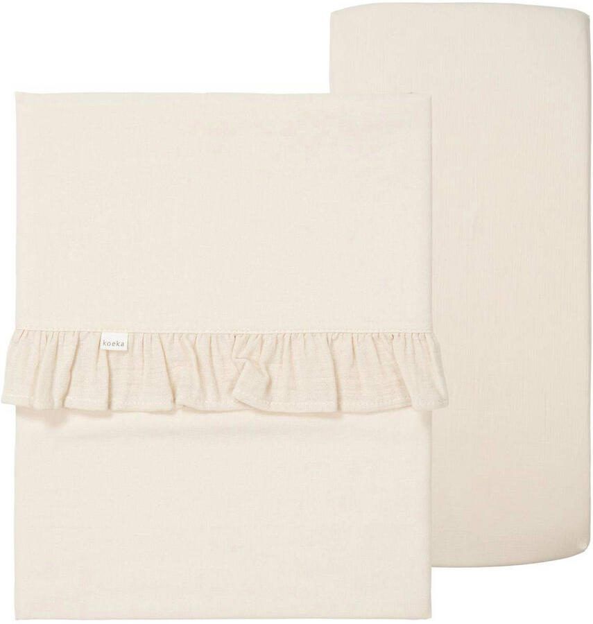 Koeka wieglaken + wieghoeslaken Faro offwhite - Foto 1