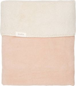 Koeka Oddi teddy wiegdeken 75x100 cm rosa salt