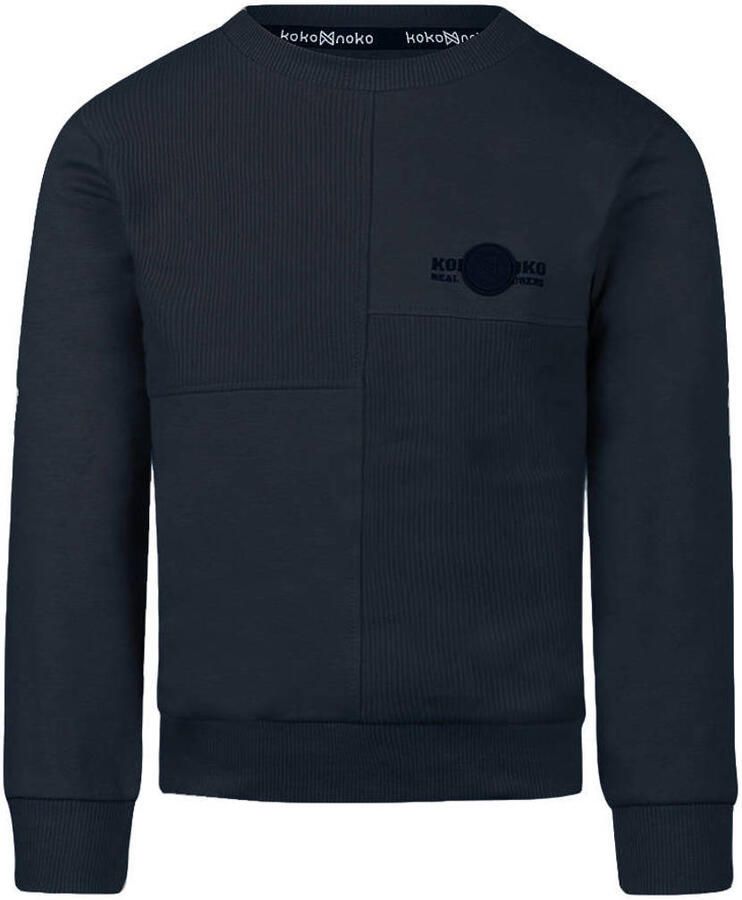 Koko Noko rechtvallende sweater donkerblauw