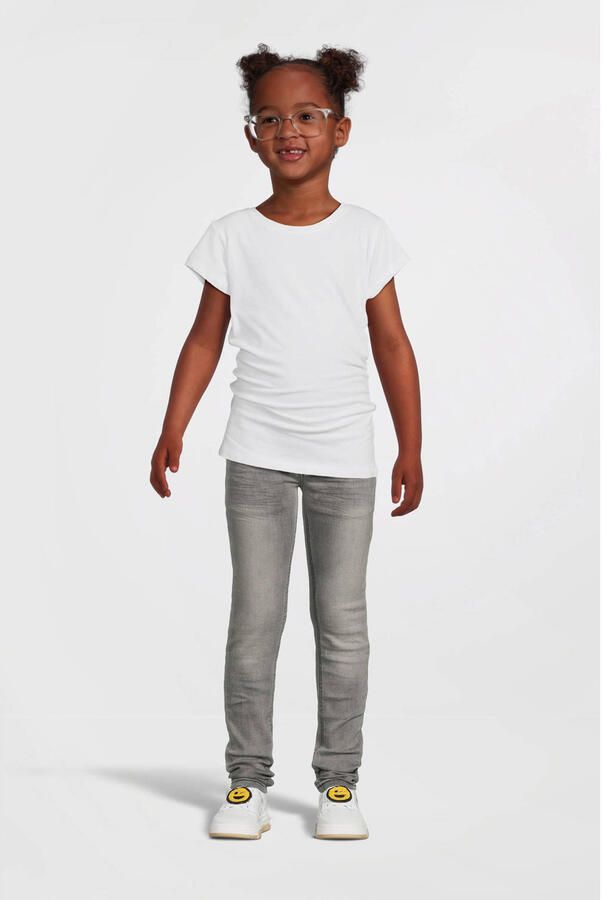 Koko Noko skinny jeans Nelly grijs stonewashed Meisjes Stretchdenim Effen 110 116 - Foto 3