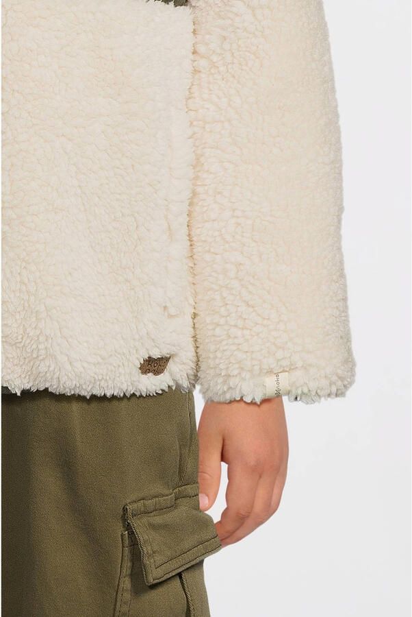 Koko Noko teddy winterjas wit olijfgroen - Foto 2