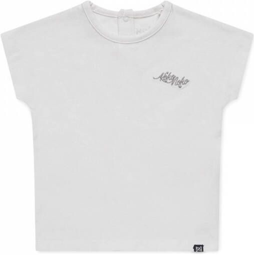 Koko Noko T-shirt Noemi met tekst wit Meisjes Stretchkatoen (duurzaam) Ronde hals 98 104