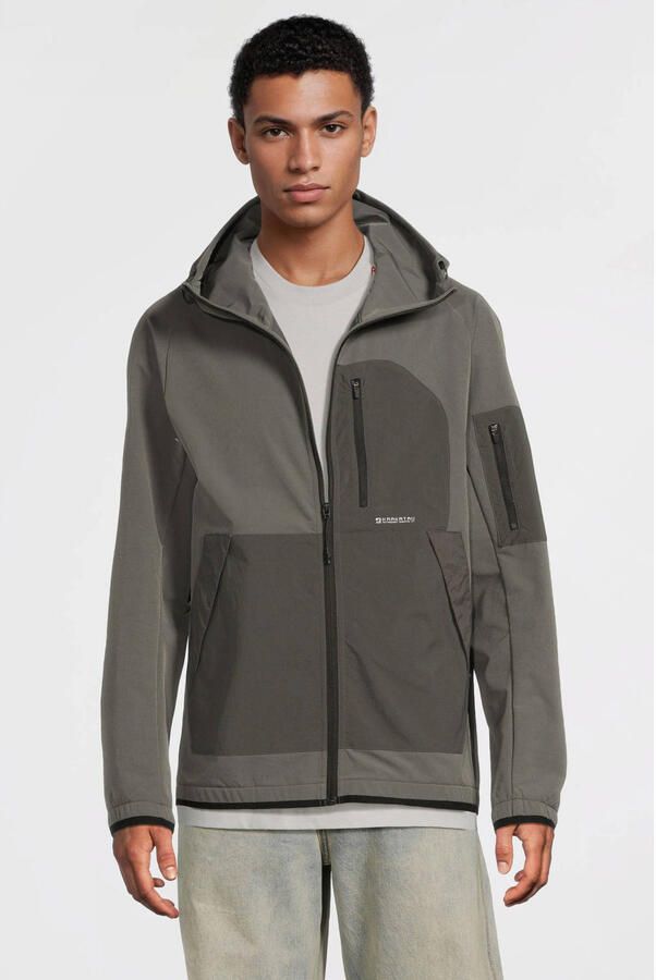 KRAKATAU softshell jas donkergroen