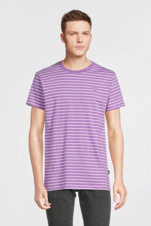 Kronstadt gestreept T-shirt Timmi met biologisch katoen lavender white