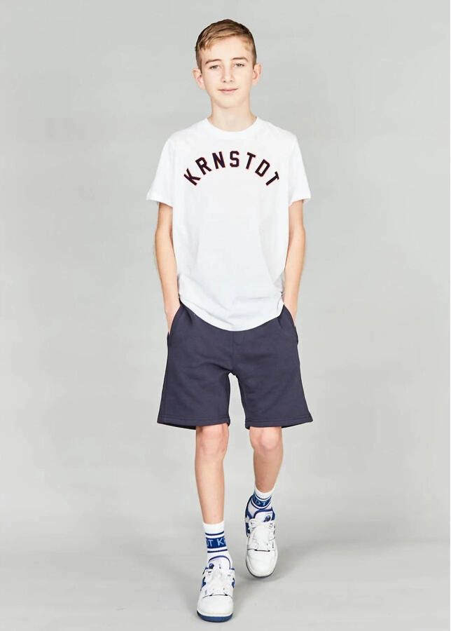 KRONSTADT Jongens Polo's & T-shirts Timmi Organic recycled Flock Print Tee Wit