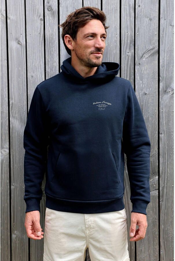 Kultivate hoodie met backprint donkerblauw
