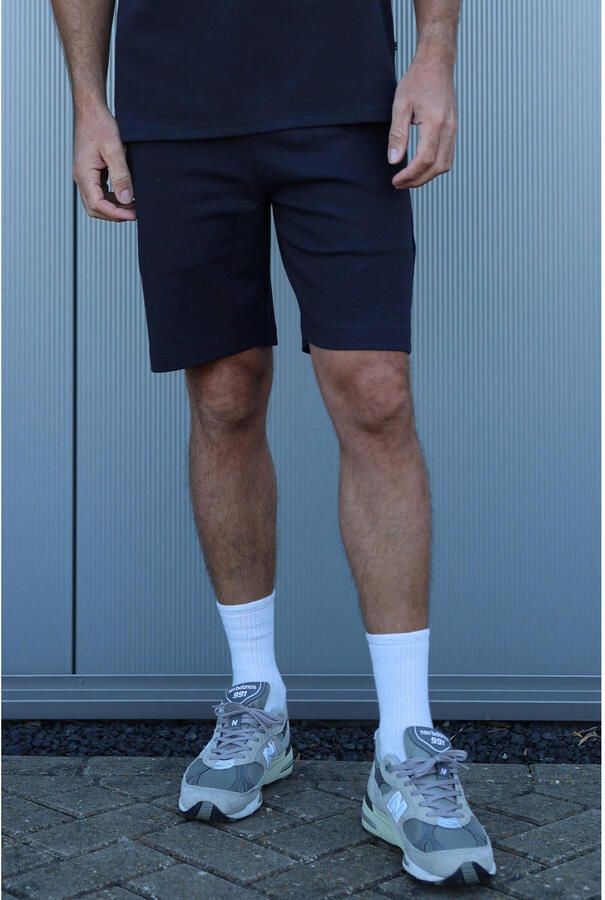 Kultivate Luxury regular sweatshort donkerblauw