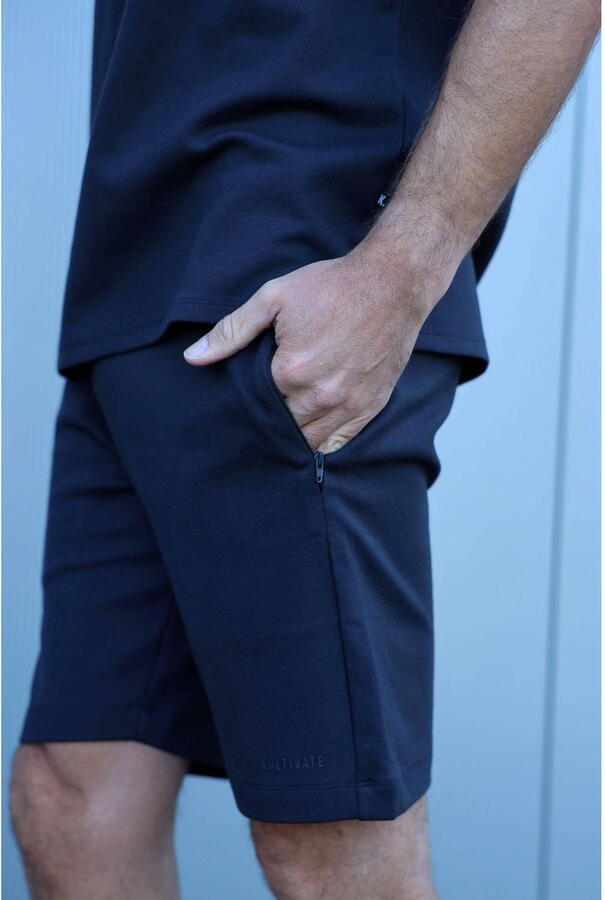 Kultivate Luxury regular sweatshort donkerblauw - Foto 3