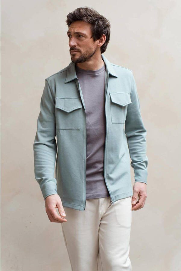 Kultivate overshirt grijsblauw
