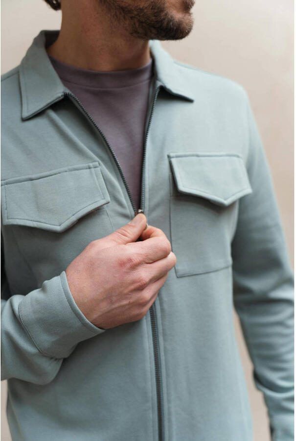Kultivate overshirt grijsblauw - Foto 2