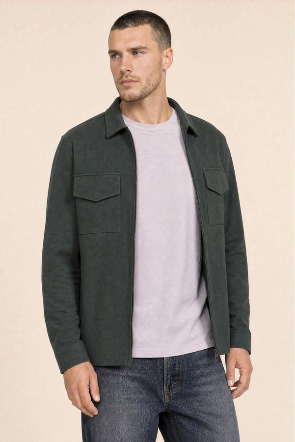 Kultivate regular fit overshirt groen