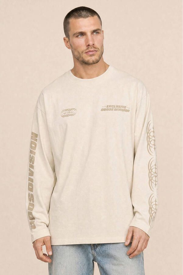 Kultivate oversized longsleeve met tekst moonbeam