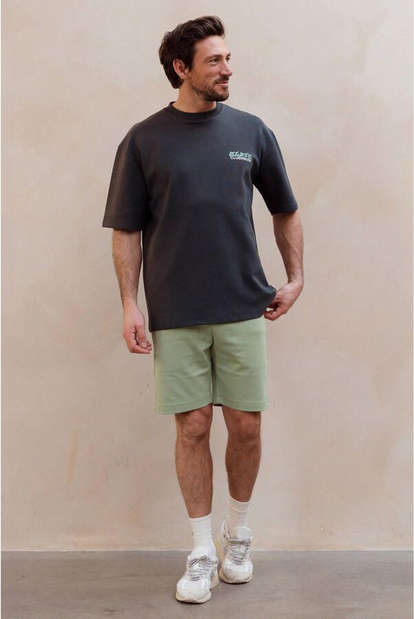 Kultivate oversized T-shirt met backprint antraciet - Foto 2